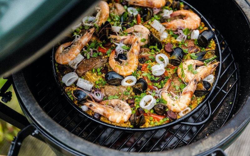 Cooking Paella on the Grill