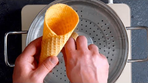 Put Waffle Cones In A Pot For A Super Sweet Treat!