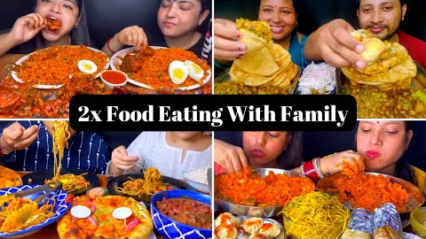 2X Speed Mukbang ASMR | Indian Food Eating | Schezwan Fried Rice | Chole Bhature | ASMR Eating Sound