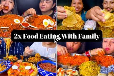 2X Speed Mukbang ASMR | Indian Food Eating | Schezwan Fried Rice | Chole Bhature | ASMR Eating Sound