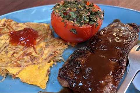 How to Make Steak and Hash Brown Eggs with Broiled Tomatoes | BLD Meal | Rachael Ray