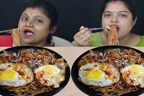 CHOWMEIN PASTA EGG POUCH EATING CHALLENGE || INDIAN EATING SHOW || food family & more