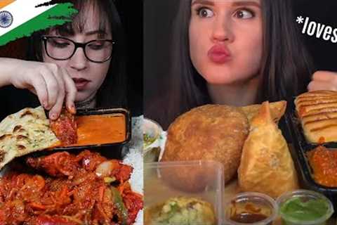 Foreigners trying *INDIAN FOOD! I Indian Food Mukbang Asmr I