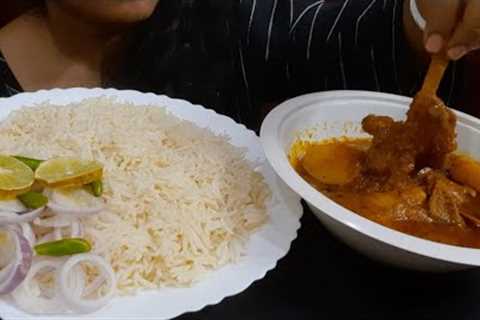 Mutton Curry With Rice|| Aloo Mutton Curry|| Eating Show|| Indian Food|| Asmr|| Mukbang||