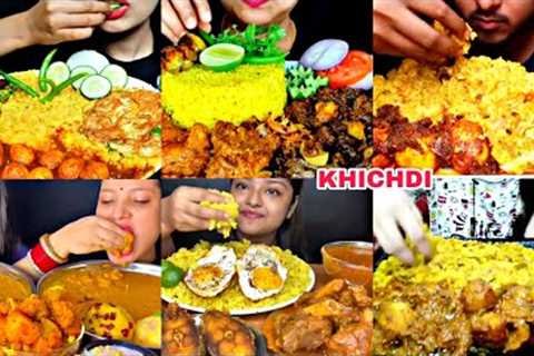 ASMR EATING KHICHURI, CHICKEN CURRY, DUM ALOO, EGG, MUTTON | BEST INDIAN FOOD MUKBANG |Foodie India|