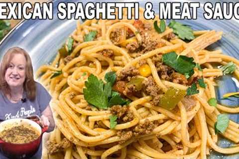 Mexican SPAGHETTI & MEAT SAUCE, Taco Seasoned One Pot Spaghetti