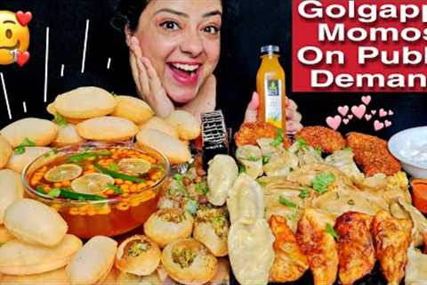 EATING GOLGAPPE, VARIETY MOMOS, PASTRY, JUICE | INDIAN Street Food Mukbang #QnA #shoutout