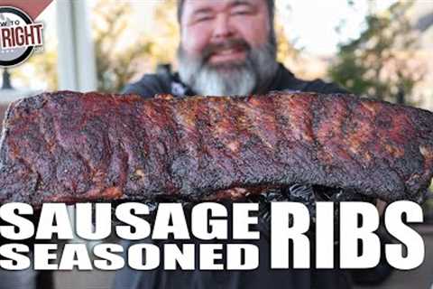 My NEW Favorite Way to Smoke BBQ Ribs... | Sausage Seasoned Rib Recipe