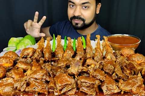 2KG SPICY DUCK CURRY, EGG CURRY, GRAVY, SALAD, GREEN CHILI, ONION, RICE ASMR MUKBANG EATING SHOW ||