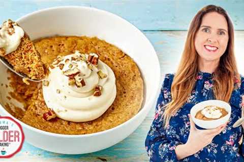 2-Minute Carrot Cake Bowl with Easy Cream Cheese Frosting Recipe