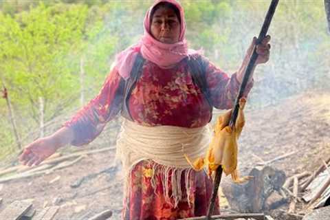 village life | different and delicious cooking recipe  stuffed chicken in village wood-fired tandoor