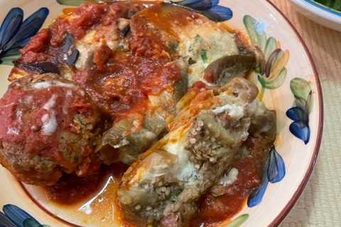 Eggplant Rollatini and Meatballs