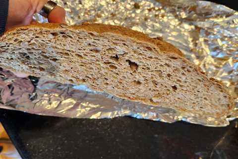 Inside of bread sticky and moist