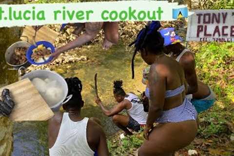 Outdoor cooking at the river ( canaries st.lucia ) #westside