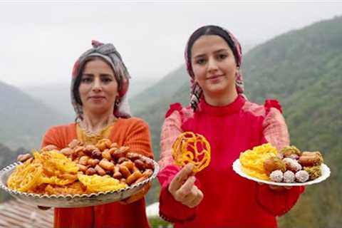 Zoolbia Bamiye! Iranian Doughnut Sweets For iftar in Ramazan Prepared at Village