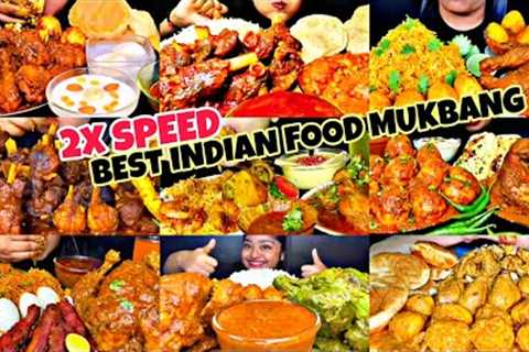 ASMR EATING 2X SPEED CHICKEN CURRY, MUTTON CURRY, EGG CURRY | BEST INDIAN FOOD MUKBANG|Foodie India|