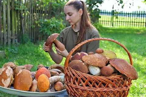 Picking and cooking Porcini mushrooms, INCREDIBLY TASTY. Life in the village