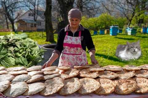 Recipe for delicious nettle buns cooked in the village - Azerbaijani cuisine