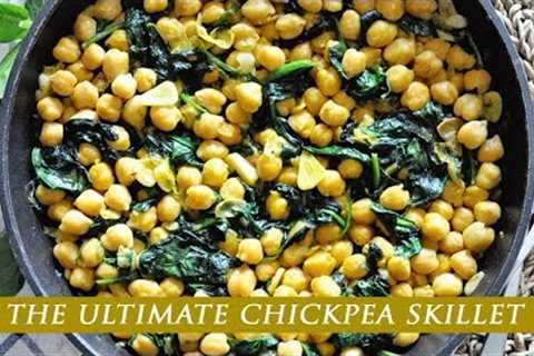 Chickpea & Spinach Skillet with Saffron Broth