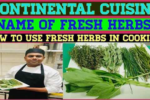 Name of Fresh Herbs | How to Use Fresh Herbs in Cooking | Continental Cuisine..