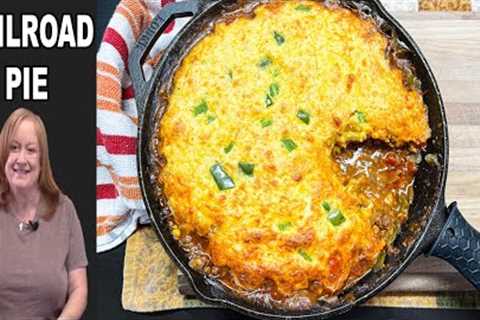 Railroad Pie, A Ground Beef & Cornbread Casserole