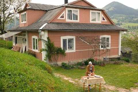 VILLAGE IN UKRAINE. Cooking Smoked Meat