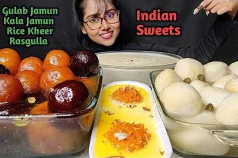 Eating Big Gulab Jamun, Rasgulla, Kheer | Big Bites | Asmr Eating | Mukbang | Indian sweets Asmr