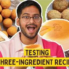 TESTING *QUICK & EASY* THREE INGREDIENT RECIPES 😱CHEESE BALL, JAPANESE CHEESECAKE, COOKIES..