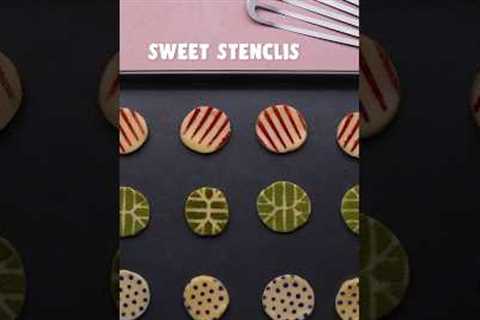 Make cookie decorating easy using everyday kitchen items as stencils #shorts