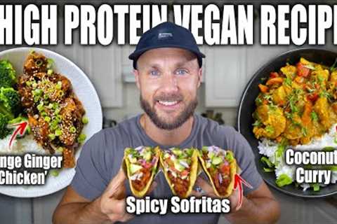 3 High Protein Soy Curl Recipes | Orange Ginger ''Chicken'', Spicy Sofrita Tacos & Coconut Curry