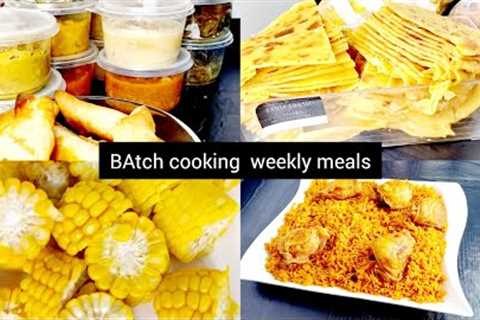 BATCH COOK WITH ME A WEEKS MEALS//HOW TO COOK JOLLOF RICE #cookwithme #jollofrice  #batchcooking