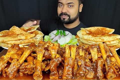 HUGE SPICY MUTTON PAYA CURRY, BOSNIA PARATHA/ POROTA, SALAD, CHILI, ONION MUKBANG ASMR EATING SHOW |