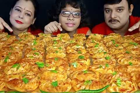 100 SPICY🔥SCHEZWAN MOMOS EATING CHALLENGE| DUMPLINGS EATING CHALLENGE| NEPALI MOMOS STREET..