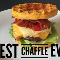 The EASIEST Chaffle recipe EVER! Only 3 Ingredients // Keto Chaffle!