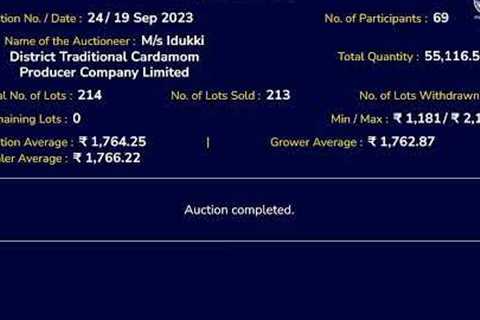 SPICES BOARD LIVE E-AUCTION  19/09/2023 - ITCPC