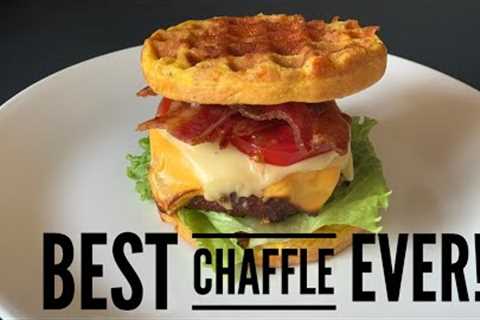 The EASIEST Chaffle recipe EVER! Only 3 Ingredients // Keto Chaffle!