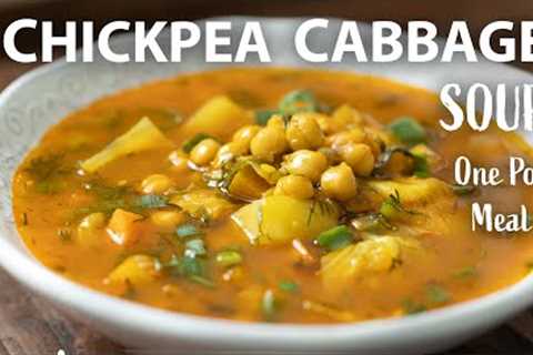 CHICKPEA CABBAGE SOUP Recipe | ONE POT Vegetarian and Vegan Meals | Chickpea Recipes