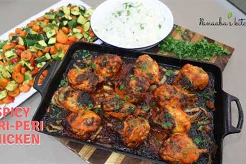 Peri - Peri Chicken with Rice & Roasted Vegetables Recipe - spicy chicken and rice bowl dinner..