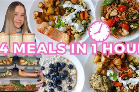 Meal Prep 24 Healthy Meals in 1 Hour (Breakfast, Lunch & Dinner for 4 days for 2 people)