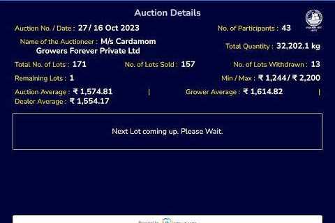 SPICES BOARD LIVE E-AUCTION  16/10/2023 - CGF