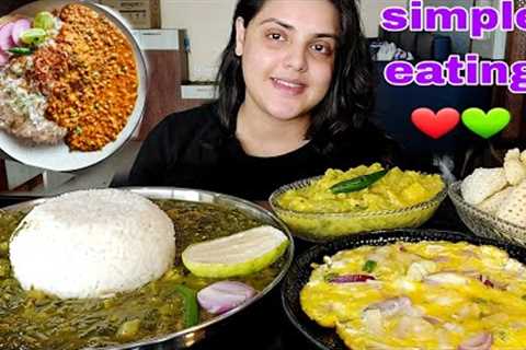 Eating Healthy And Simple Bengali Thali,Dal-chawal,Omelette,Egg,Big Bites,Eating show,Mukbang,ASMR🤤