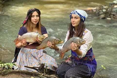 Steamed crap fish flavored with organic pomegranates and spices in the beautiful village