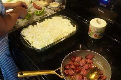 Delicious Cabbage Casserole😋!! W/ Ground beef & Sausage