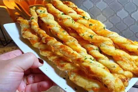 These are addictive! My ULTIMATE Puff Pastry Appetizer | Cheese Straws Recipe