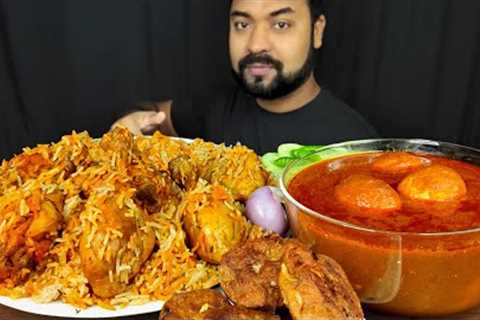 DELICIOUS CHICKEN DUM BIRYANI, EGG CURRY, CHICKEN KEBAB, SALAD, GRAVY MUKBANG ASMR EATING SHOW ||