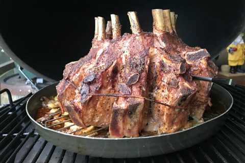 Pork Crown Roast with Beer Gravy on the Big Green Egg