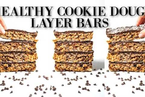 No-Bake Cookie Dough Layer Bars Recipe | Vegan, Gluten-Free, Oil-Free, Sugar-Free