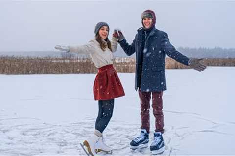 First Time Ice Skating on a Lake?!