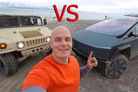 Tesla Cybertruck vs My DIY Electric Hummer – SO CLOSE!!