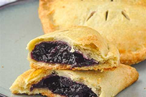 Blueberry Turnovers in sweet butter pastry.